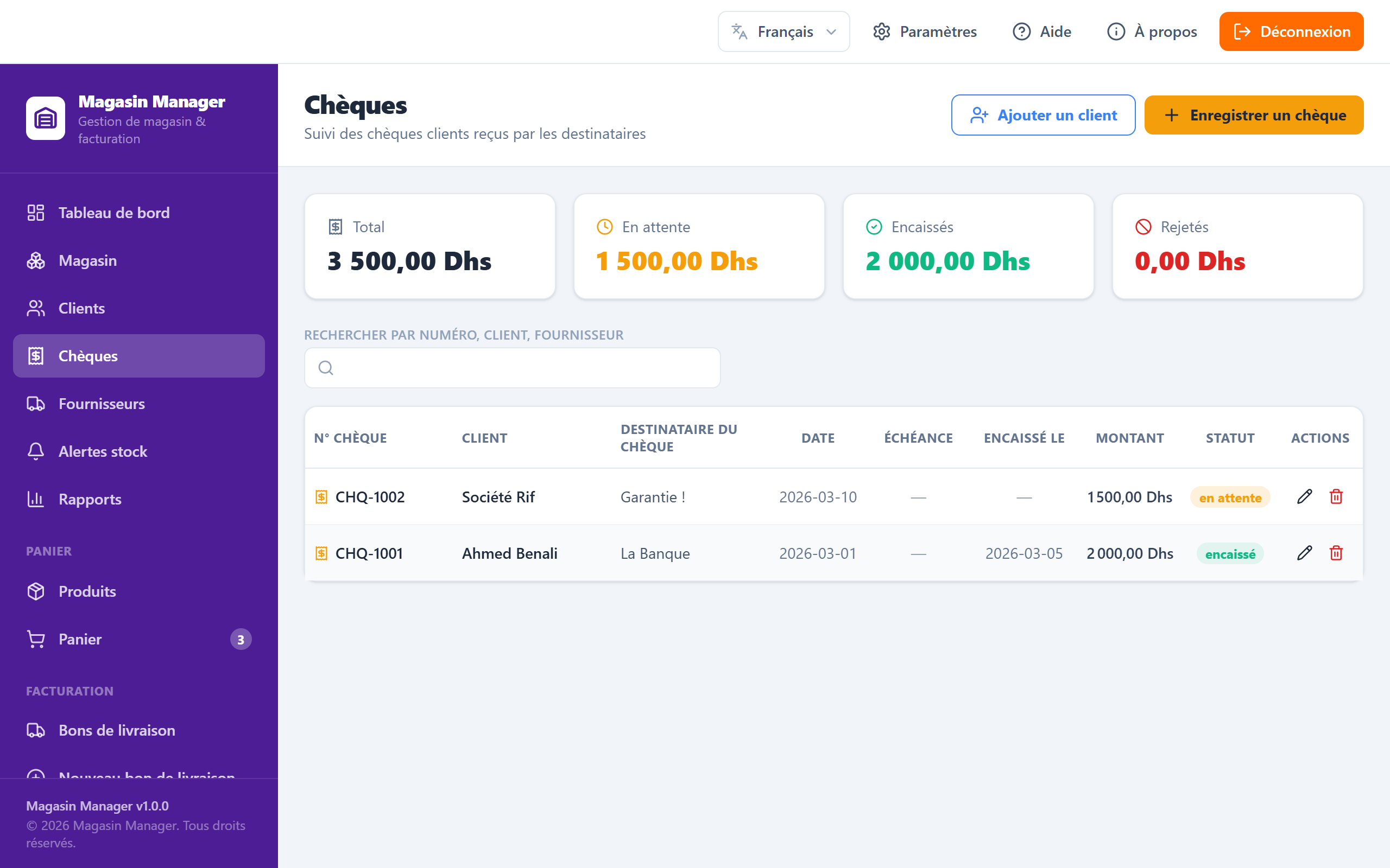 Magasin Manager — i-cheque